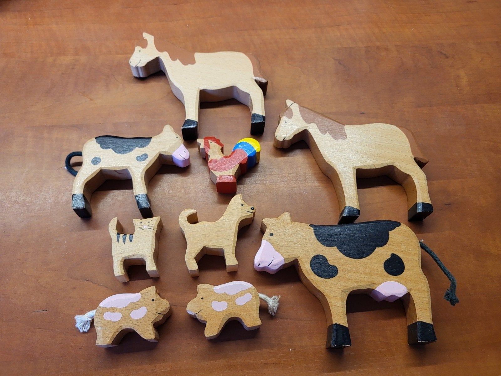houten boerderij dieren, Kinderen en Baby's, Speelgoed | Houten speelgoed, Ophalen of Verzenden, Zo goed als nieuw