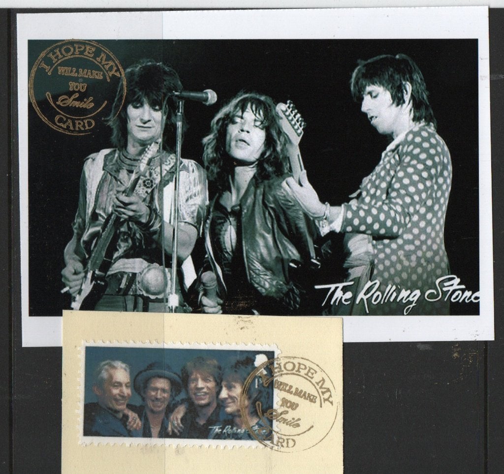 V50) postkart postzegels ROLLING STONES, Verzenden, Gestempeld