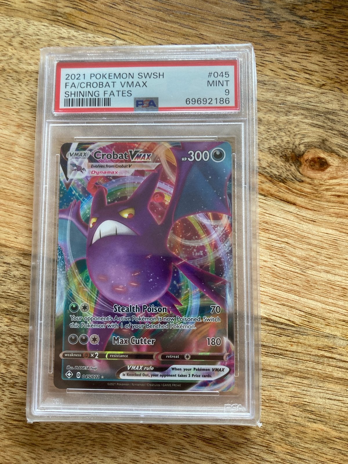 Crobat VMAX 045/189 PSA 9 MINT Shining Fates Pokémon kaart, Hobby en Vrije tijd, Verzamelkaartspellen | Pokémon, Ophalen of Verzenden