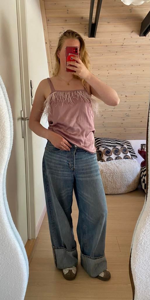 Roze Love Stories top met veren, Maat 38/40 (M), Ophalen of Verzenden, Zo goed als nieuw, Roze