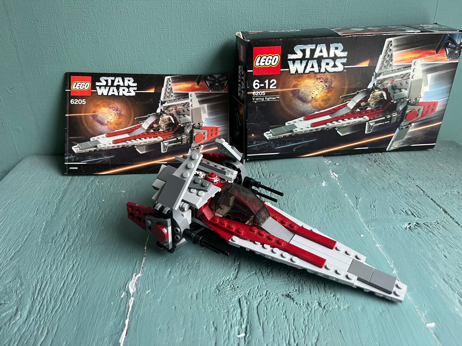 Lego Star Wars 6205 V-wing compleet met doos en instructies, Ophalen of Verzenden, Gebruikt