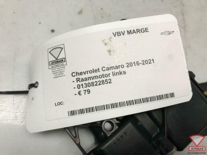 Chevrolet Camaro 2016-2021 Raammotor Links 0130822852, Auto-onderdelen, Gebruikt, Info@gm.com, Chevrolet, Ophalen of Verzenden