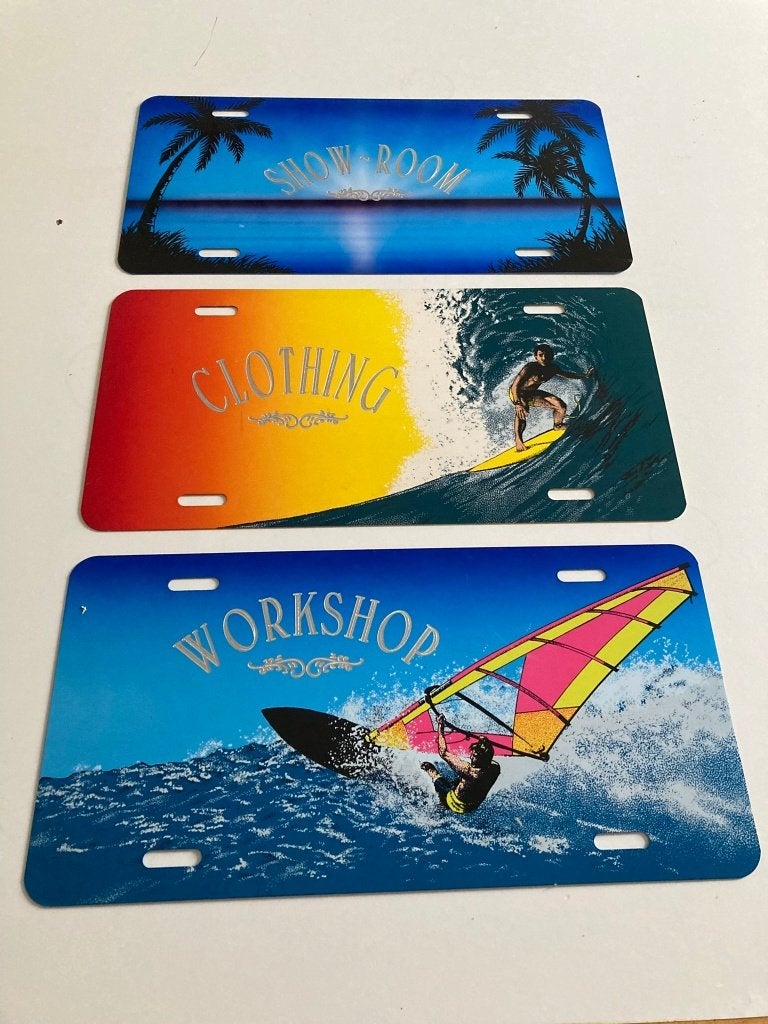 Wanddecoratie Surf-Beach Style Aluminium 30x15 cm 3 stuks, Huis en Inrichting, Overige typen, Met afbeelding, Ophalen of Verzenden