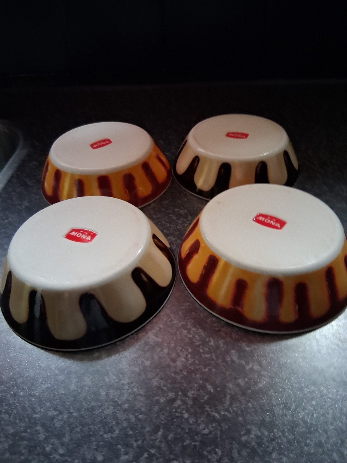 Set van 4 Mona pudding schaaltjes, Ophalen, Gebruikt, Porselein of Keramiek, Schaal