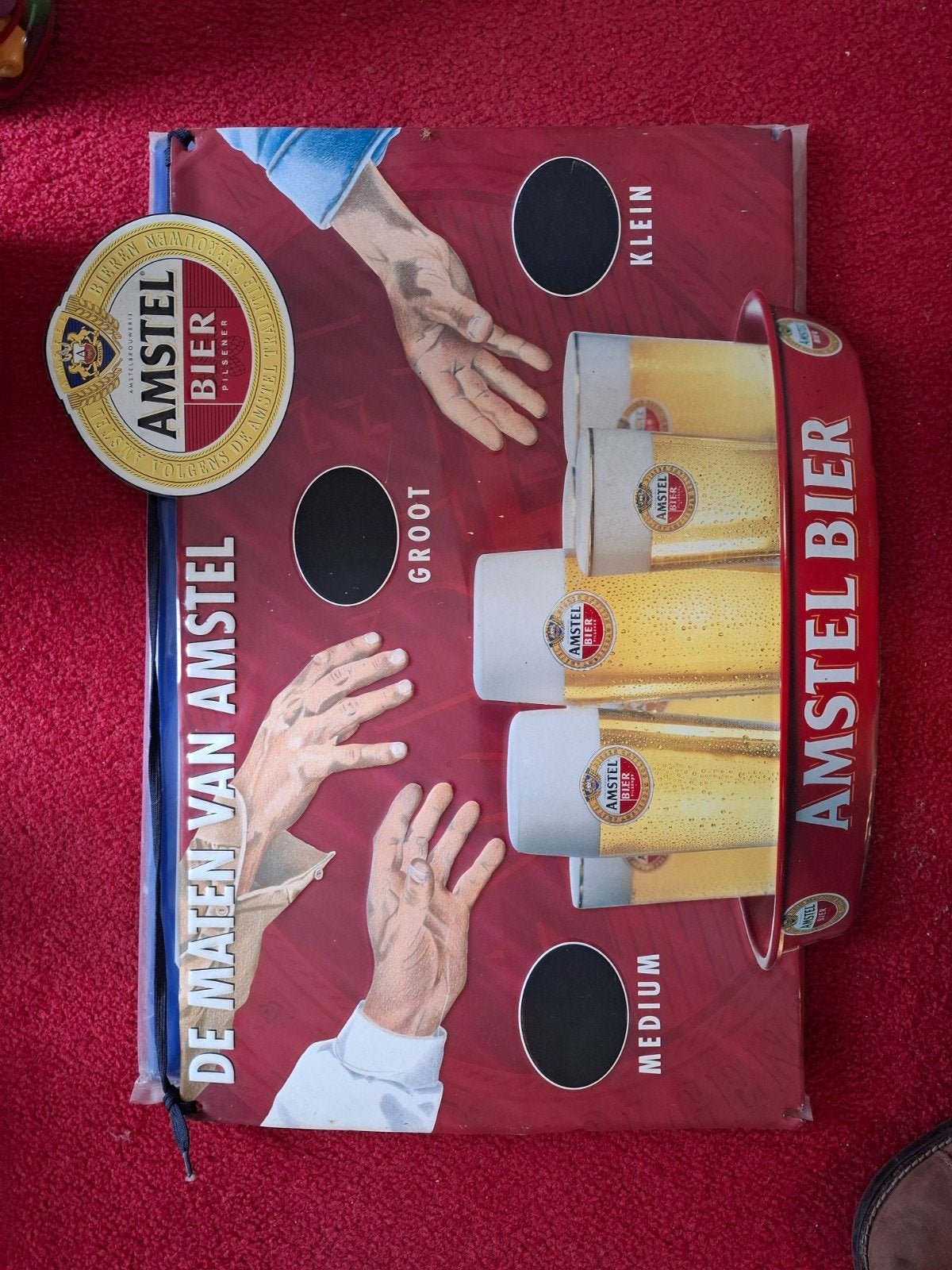 Vintage Amstel Bier, Orangina & Grolsch Bokbier Reclame, Verzamelen, Ophalen of Verzenden, Gebruikt, Reclamebord