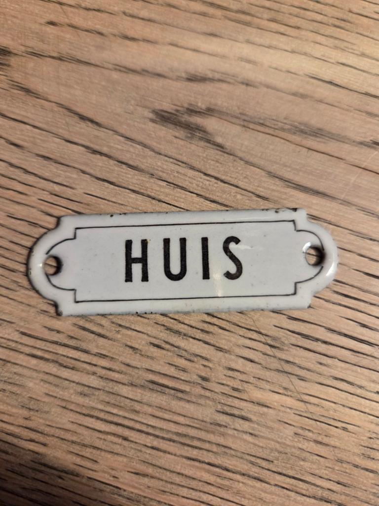 Emaille deurplaatje Deurpostje HUIS, Ophalen of Verzenden