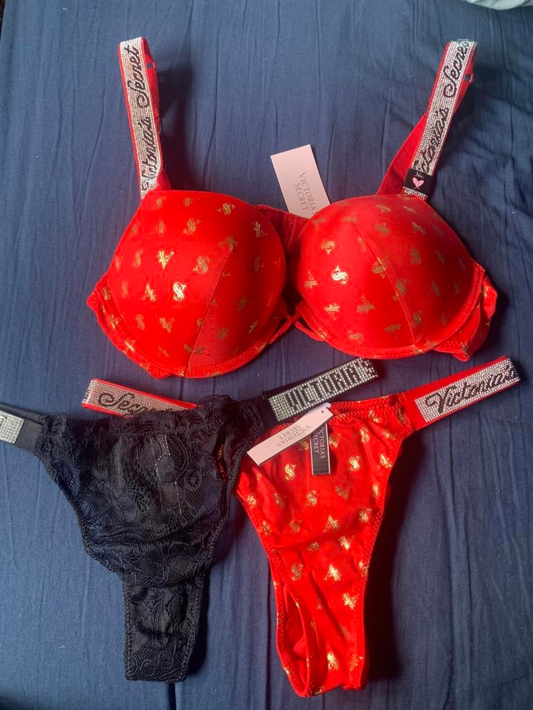 Victorias secret bh setje rood, Kleding | Dames, Verzenden, Rood, BH