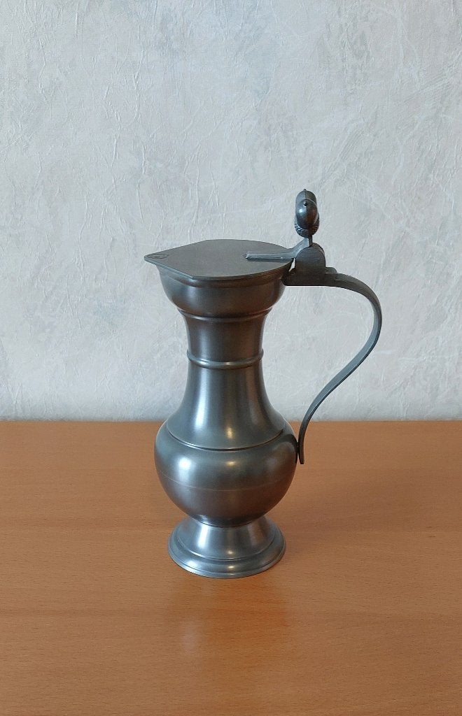 Tinnen Eikeltjes Kan  met merkteken en 90% tin, Antiek en Kunst, Ophalen of Verzenden