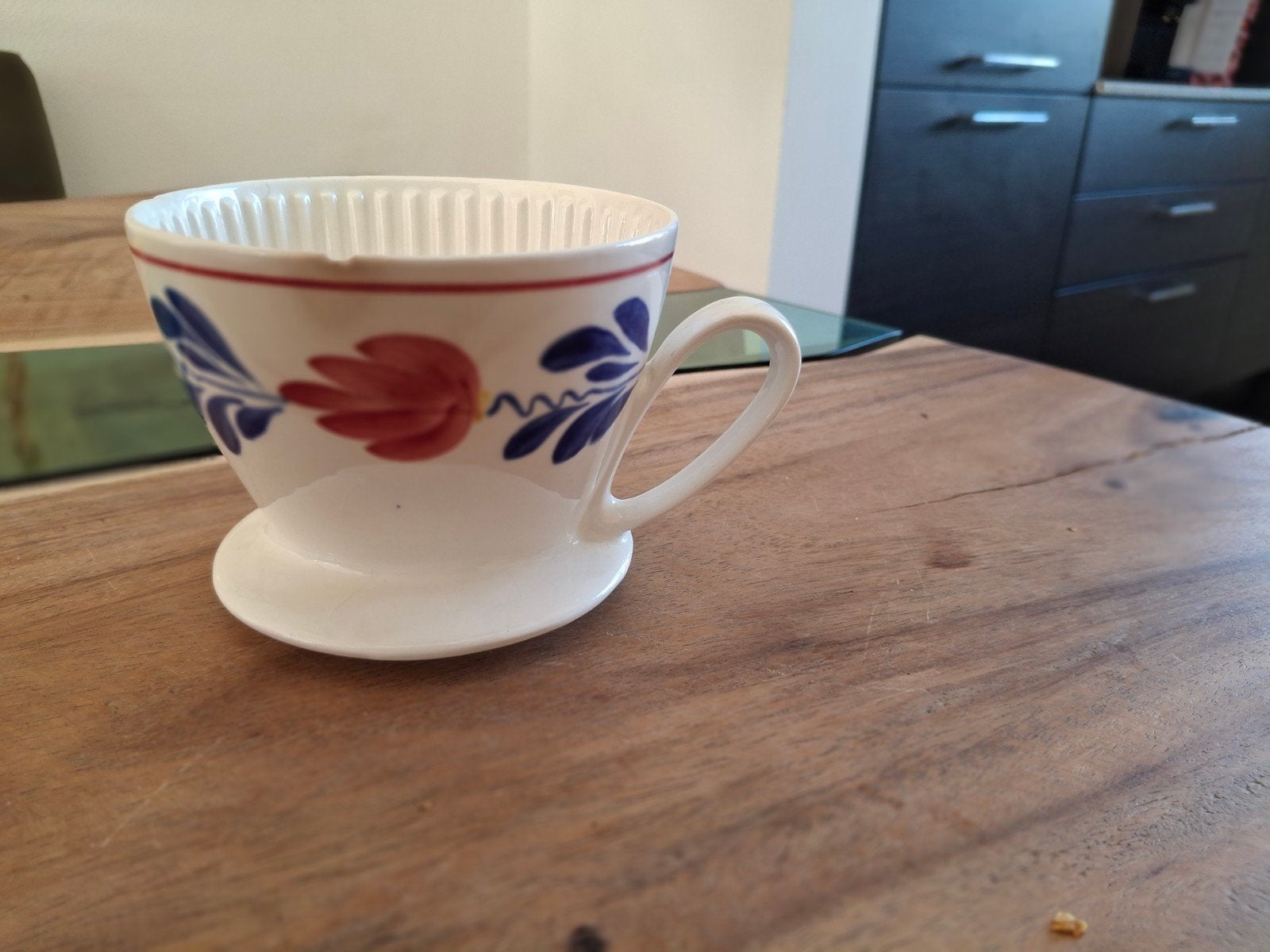 Boeren bont koffiefilterhouder, handgeschilderd, Ophalen, Steen/keramiek, Meerkleurig, Overige merken