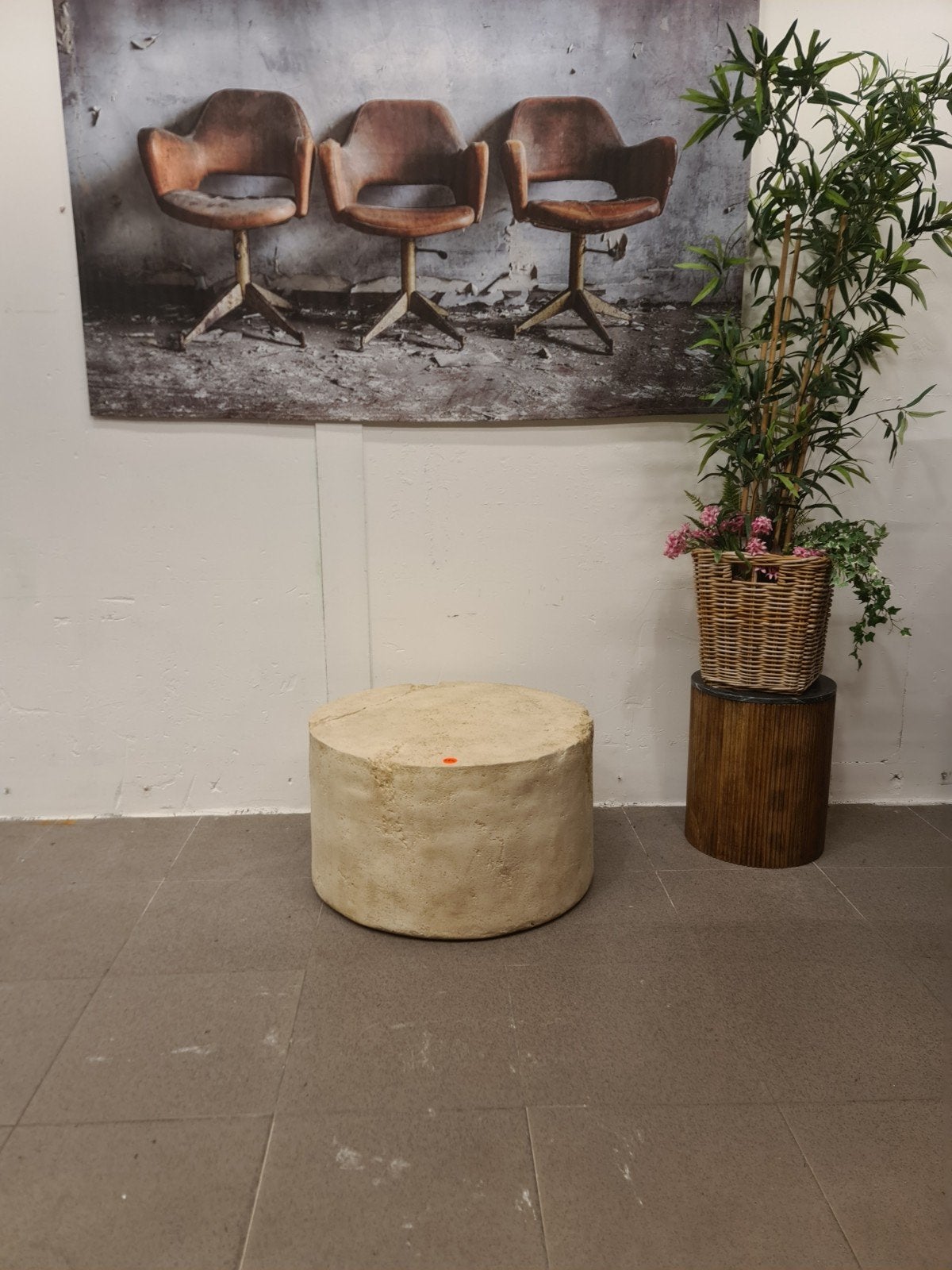 nieuwe robuuste salontafel steen model Polyresin 80x64cm, Ophalen, Beige, ., Overige stijlen