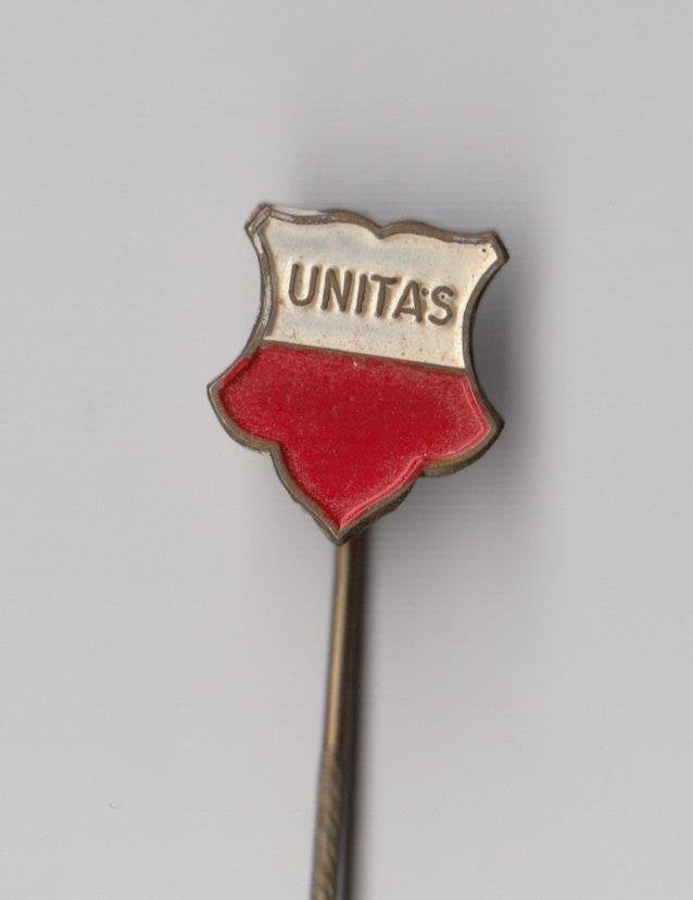 Voetbal Unitas Gorinchem speldje, Verzamelen, Speldjes, Pins en Buttons, Gebruikt, Niet vindbaar, Niet vindbaar, Speldje of Pin