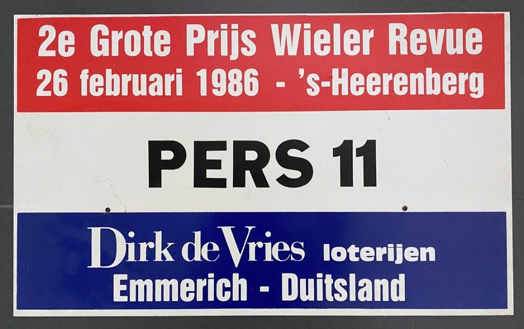 Wielrennen borden GROTE PRIJS WIELER REVUE - 30x50cm – 8 x, Ophalen of Verzenden, Gebruikt, Overige typen