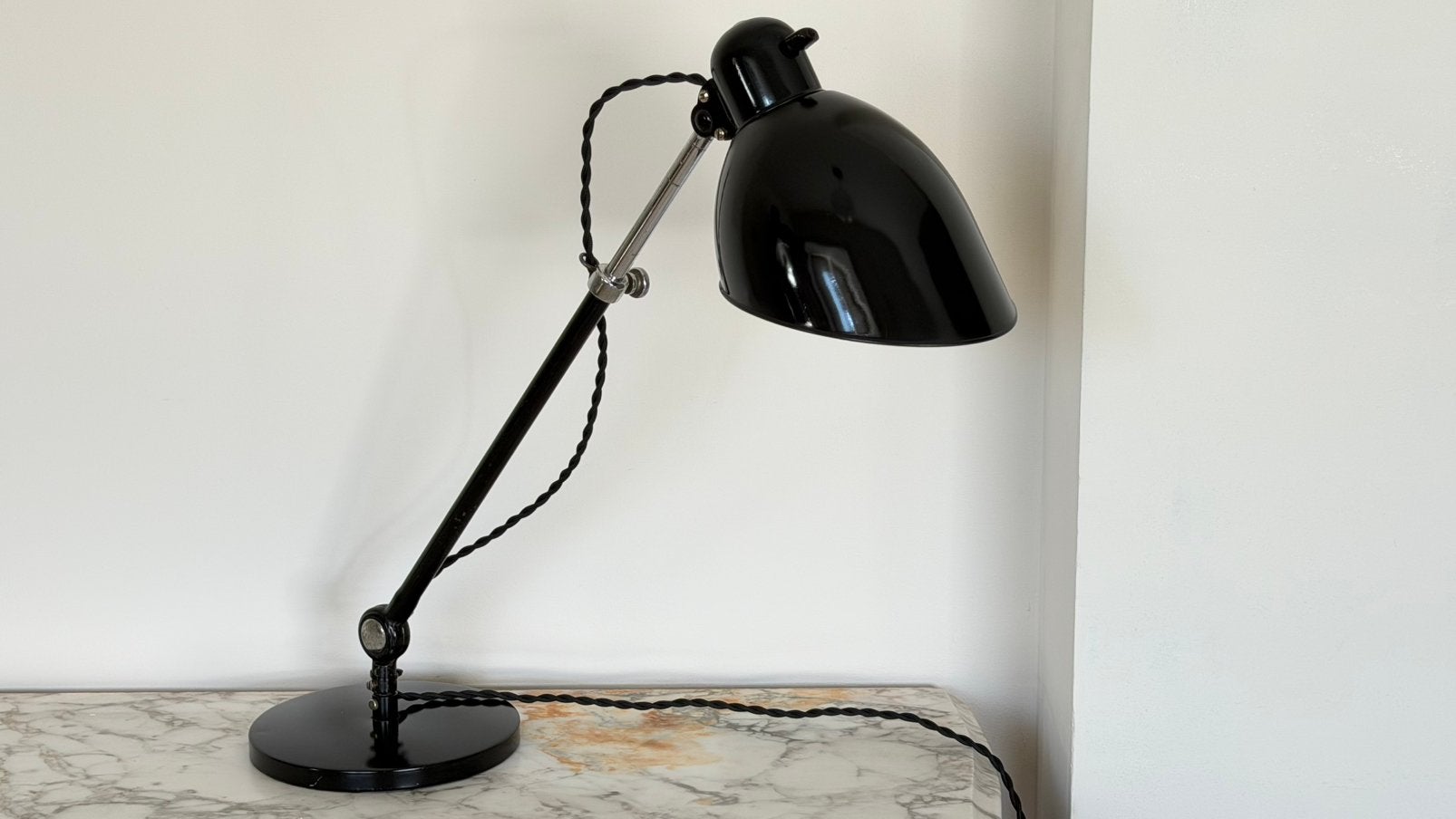 Vintage lamp bureaulamp tafellamp Kaiser idell, Bureaulamp, Vintage, Zwart, Metaal