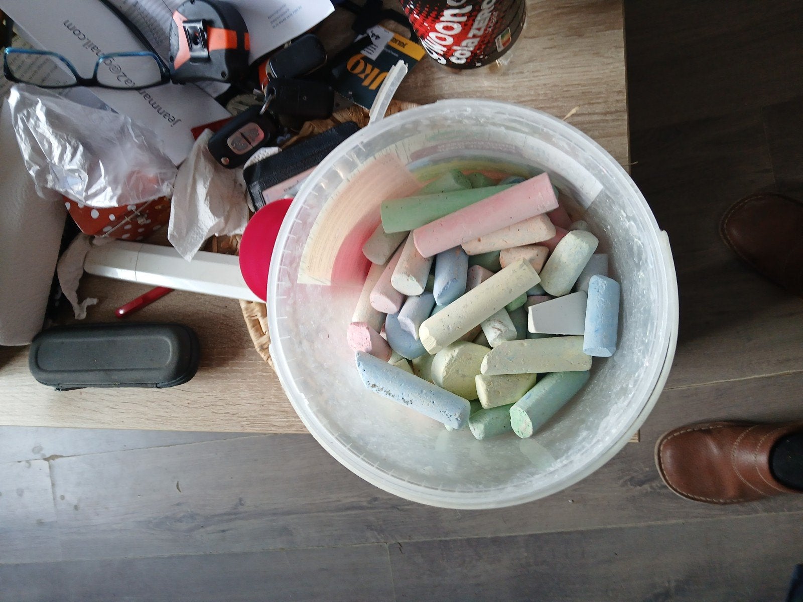 Bak met stoepkrijt - Diverse kleuren, Ophalen, Gebruikt, Knutselen