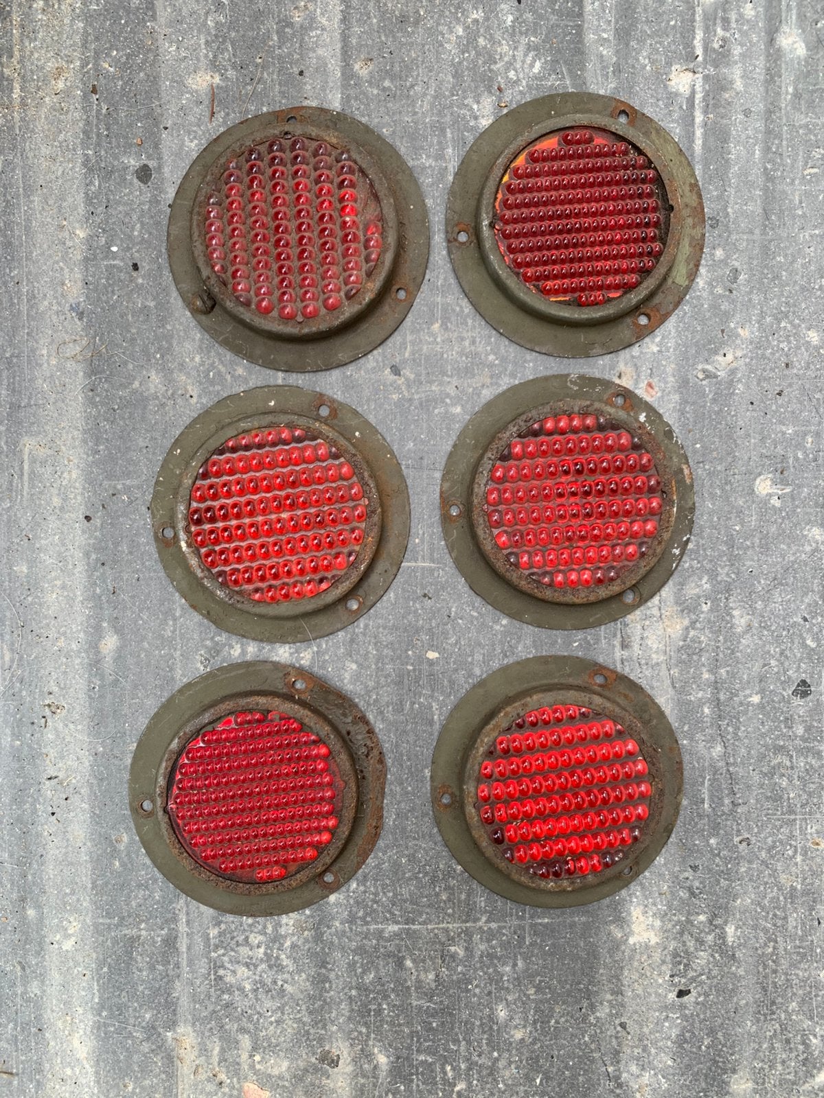 6 originele rode reflectoren Willys Jeep Dodge legervoertuig, Ophalen of Verzenden, Landmacht, Amerika
