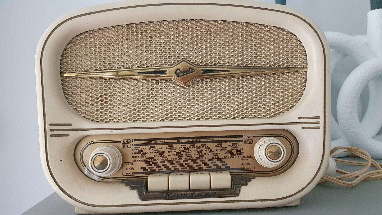 Graetz Komtess 214 buizenradio - Bieden v.a. 135., Ophalen of Verzenden, Gebruikt, Radio