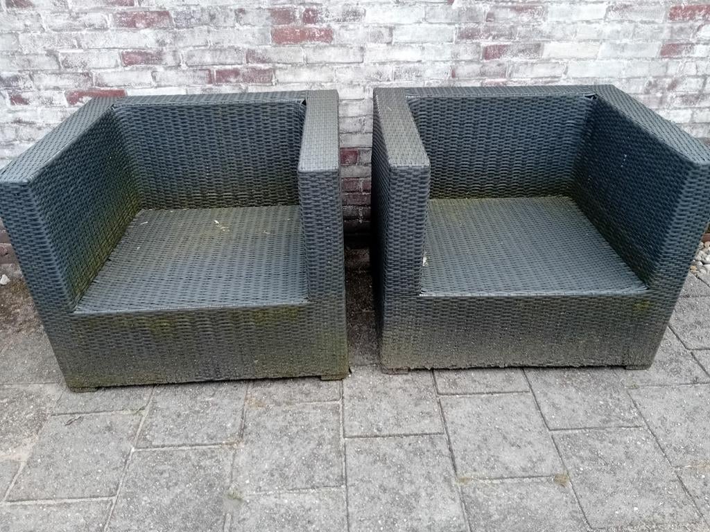 2 lounge stoelen - loungeset - tuinmeubilair, Tuin en Terras, Tuinsets en Loungesets, Kunststof, Gebruikt, Loungeset, Stoel