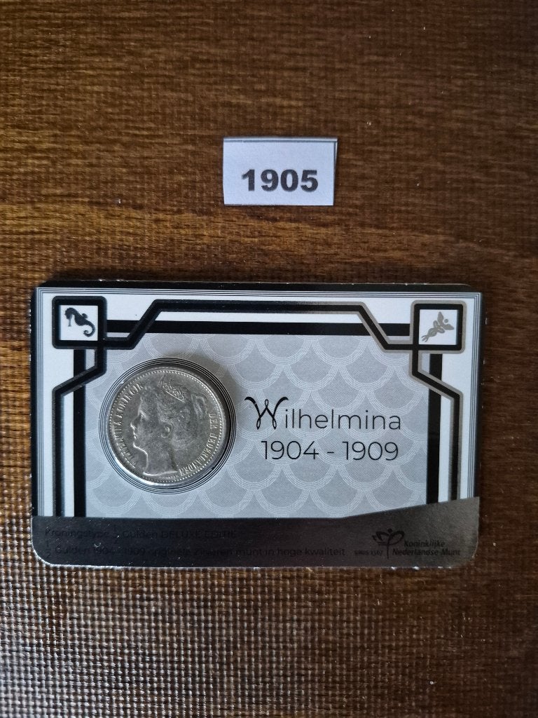 2025 Coincard Eerste halve gulden Luxe editie (1905)., Ophalen of Verzenden, Koningin Wilhelmina, ½ gulden, Setje
