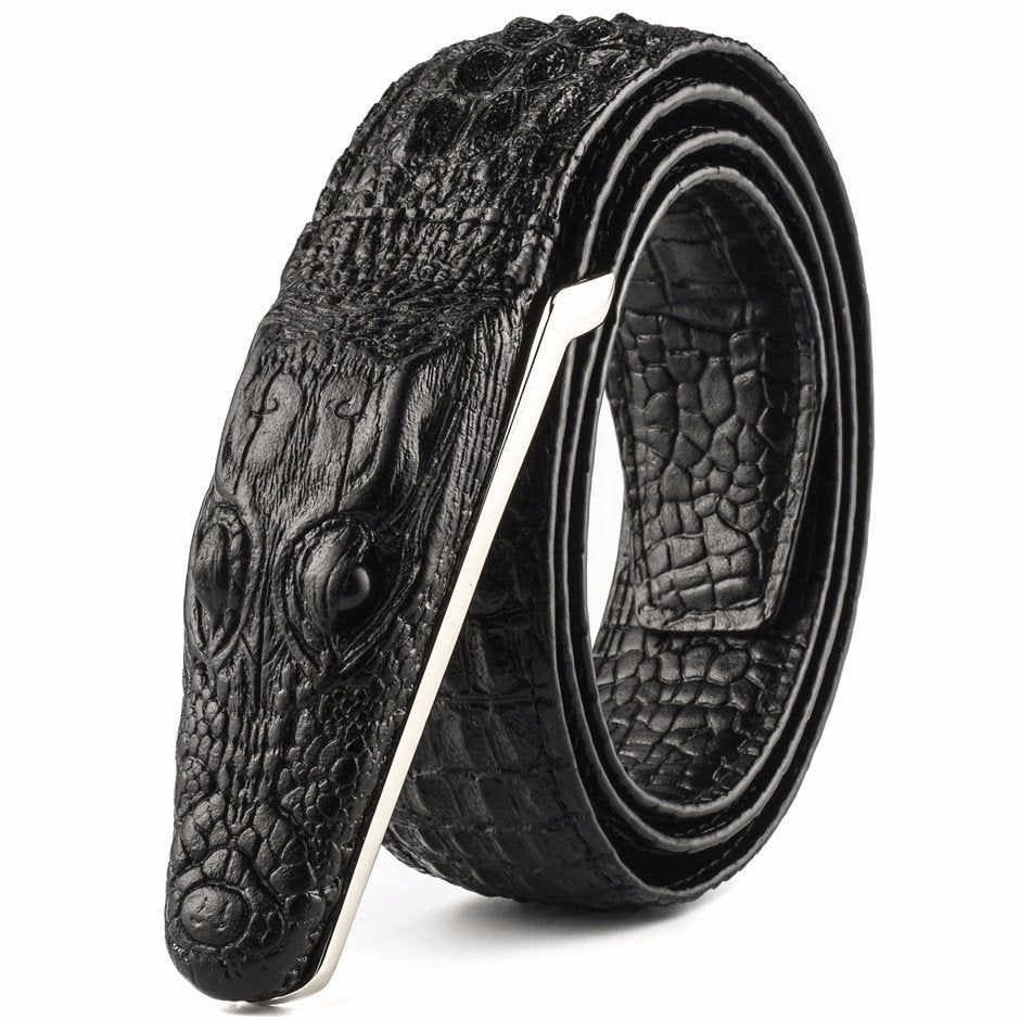 Zwarte krokodil heren riem / luxe krokodillen western cowboy, Kleding | Heren, Riemen en Ceinturen, Verzenden, Nieuw, Zwart, Riem of Ceintuur