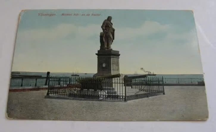 Vlissingen Boulevard met standbeeld Michiel de Ruyter, Ophalen of Verzenden, 1920 tot 1940, Gelopen, Zeeland