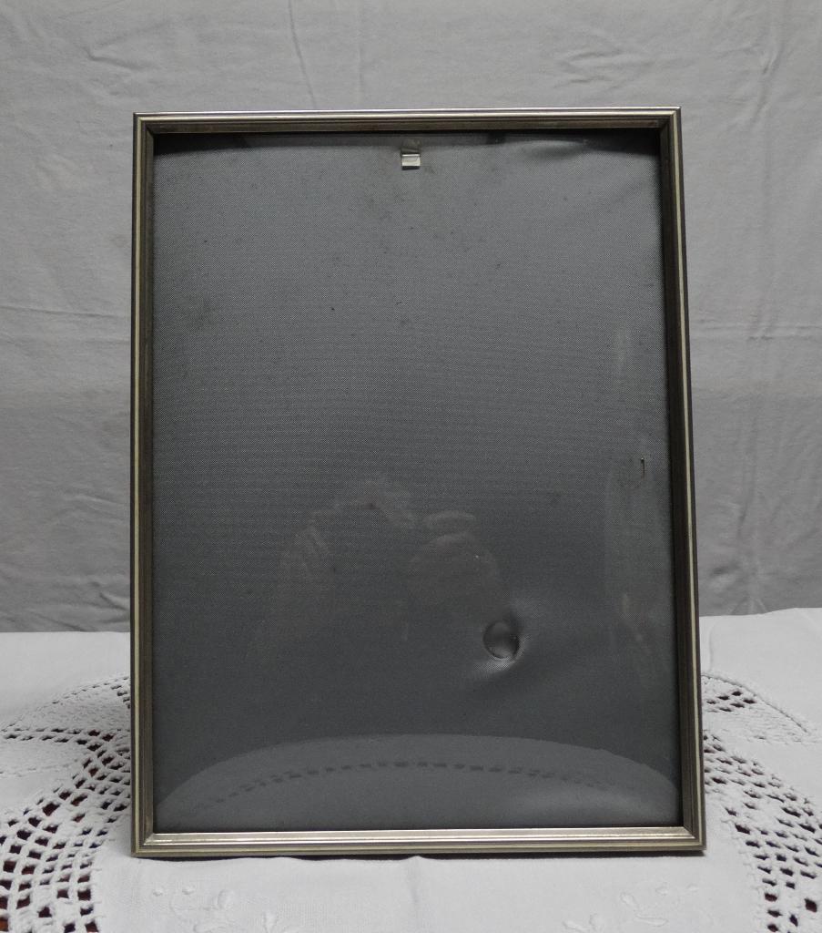 Oude fotolijstje bolglas zilverkleur / nr.38, Ophalen of Verzenden, Gebruikt