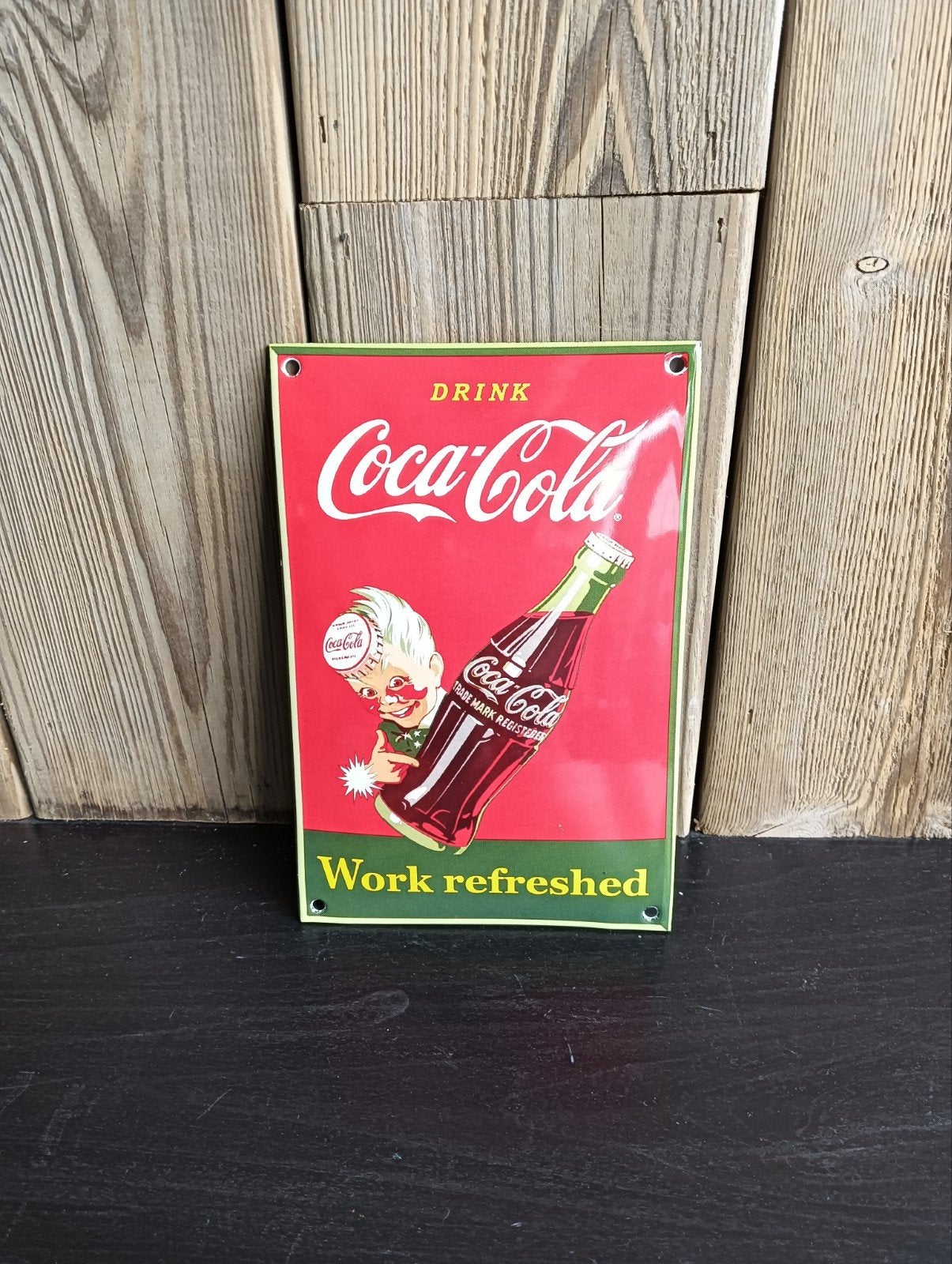 Emaille reclame bordje van Coca Cola, Verzamelen, Merken en Reclamevoorwerpen, Ophalen, Reclamebord