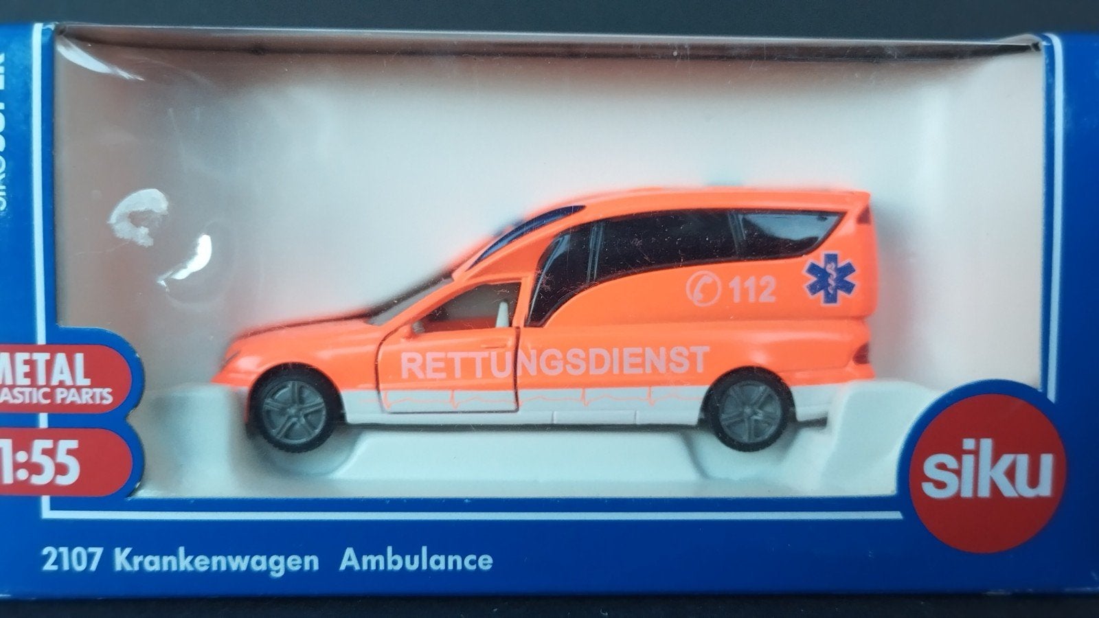 Mercedes Benz Binz Ambulance 1:55 Siku 2107 Pol, Overige merken, Auto, Verzenden, Nieuw