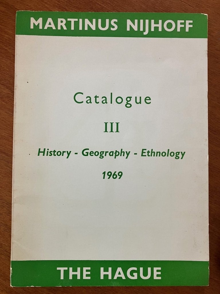 Catalogus III: History, Geography Martinus Nijhoff Den Haag, Verzenden, Gelezen, Catalogus