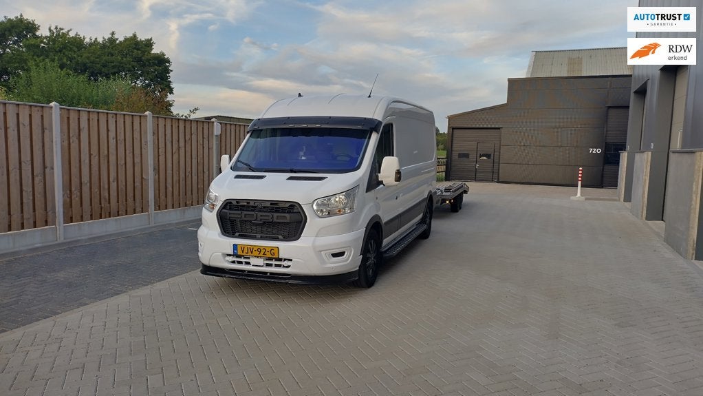 Ford Transit 350 2.0 TDCI L3H2 Aut, led, raptor 3500kg trekh, Stof, Euro 6, 4 cilinders, Wit