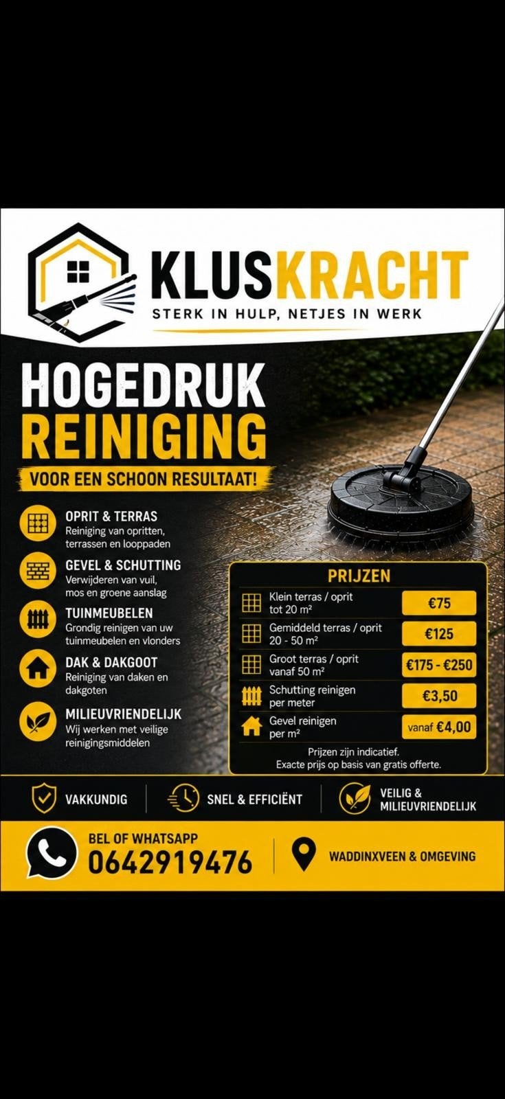 KLUSKRACHT / HOGEDRUK REINIGING, Ophalen of Verzenden, Elektrisch