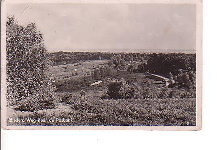 Ansichtkaart	Rheden	Posbank	Weg naar de Posbank, Verzenden, 1940 tot 1960, Gelopen, Gelderland