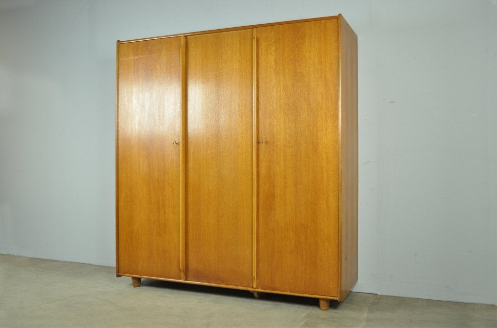 VINTAGE eiken PASTOE kledingkast, Cees Braakman / 1950s, Gebruikt, Mid century, Pastoe, Met plank(en)