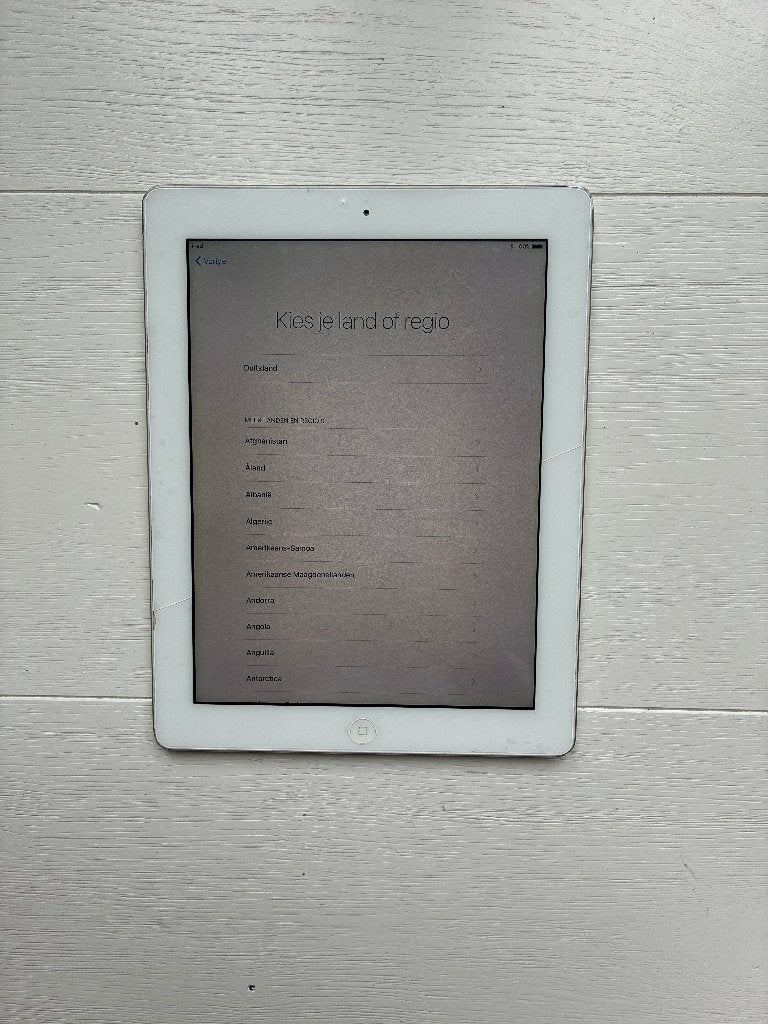 Apple iPad (A1458) met scheur in schermglas, Computers en Software, Apple iPads, 9 inch, Gebruikt, Apple iPad, Wit
