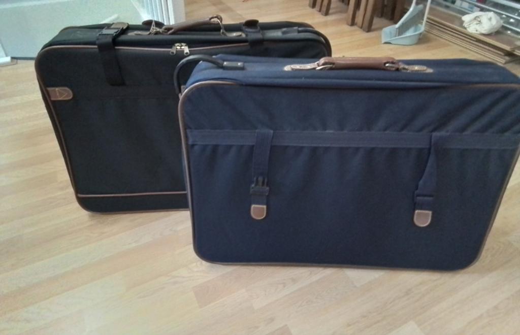 2 canvas koffers, Sieraden, Tassen en Uiterlijk, Koffers, Ophalen, Gebruikt, Overige materialen, Wieltjes