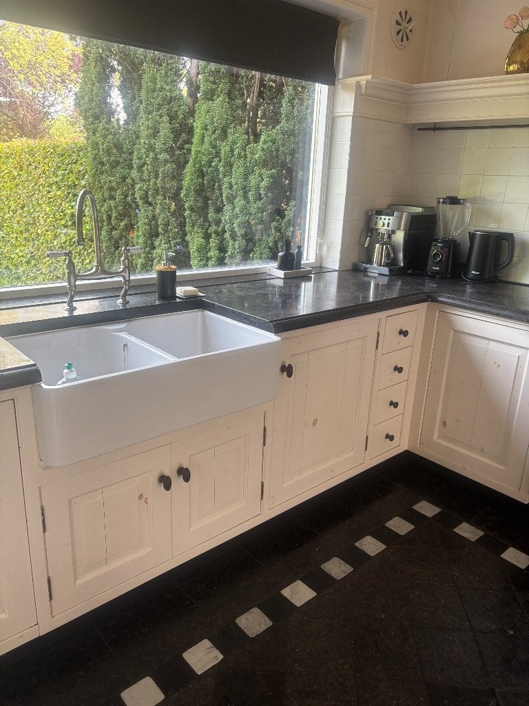 Prachtige Landelijke keuken/Boretti/Natuursteen/Echt hout, Ophalen, Gebruikt, Wit, Overige typen