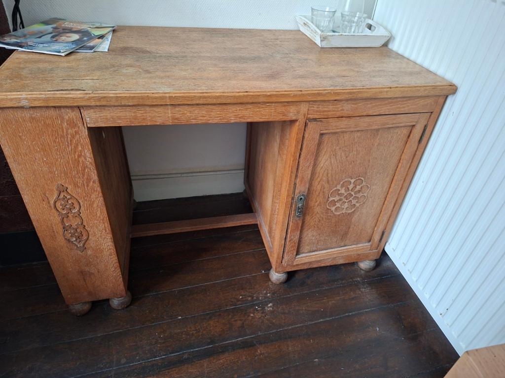 Eiken hout bureau, Ophalen of Verzenden