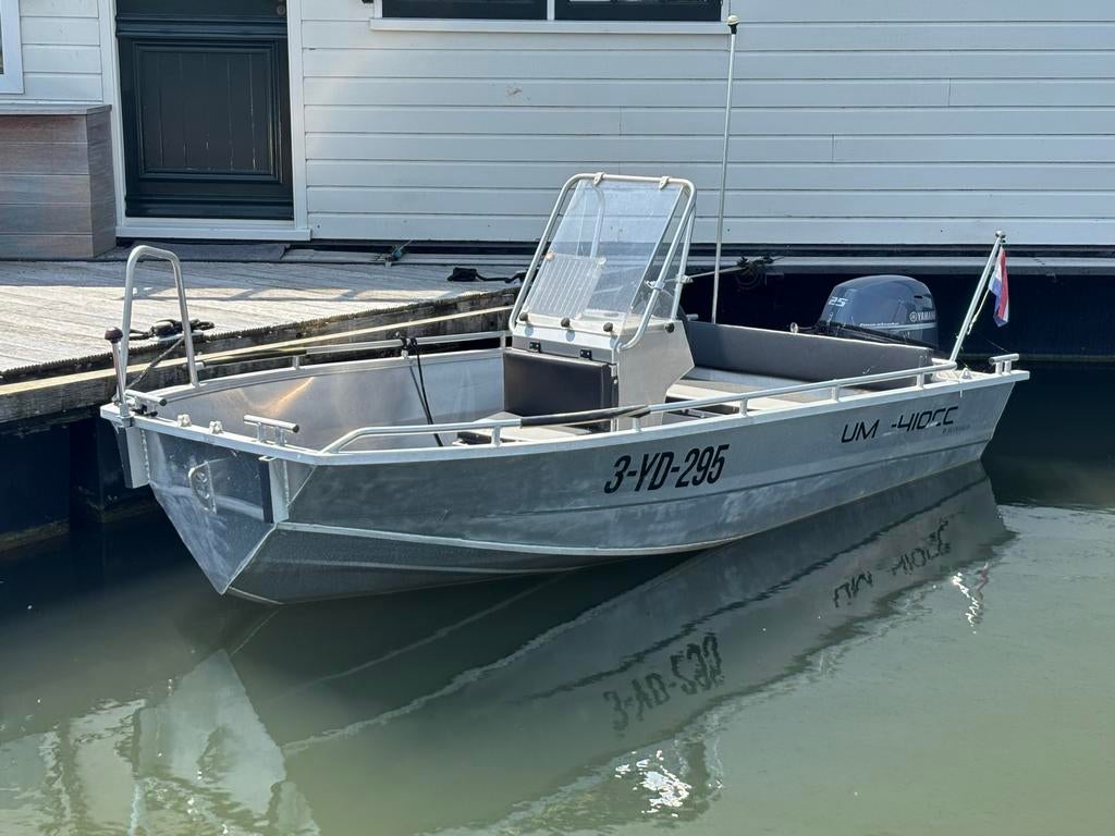 Aluminium Visboot/Consoleboot met Yamaha 25pk, Ophalen, Gebruikt, Aluminium, Elektrische start