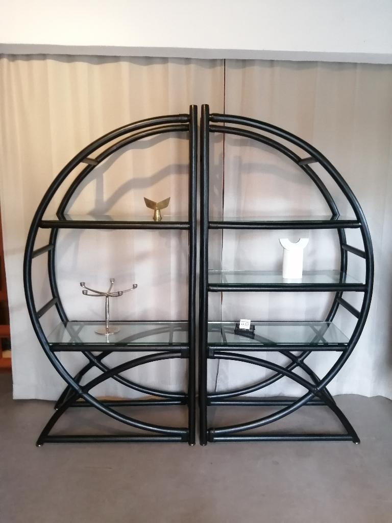 Retro vintage wandmeubel, rotan roomdivider kast, Ophalen