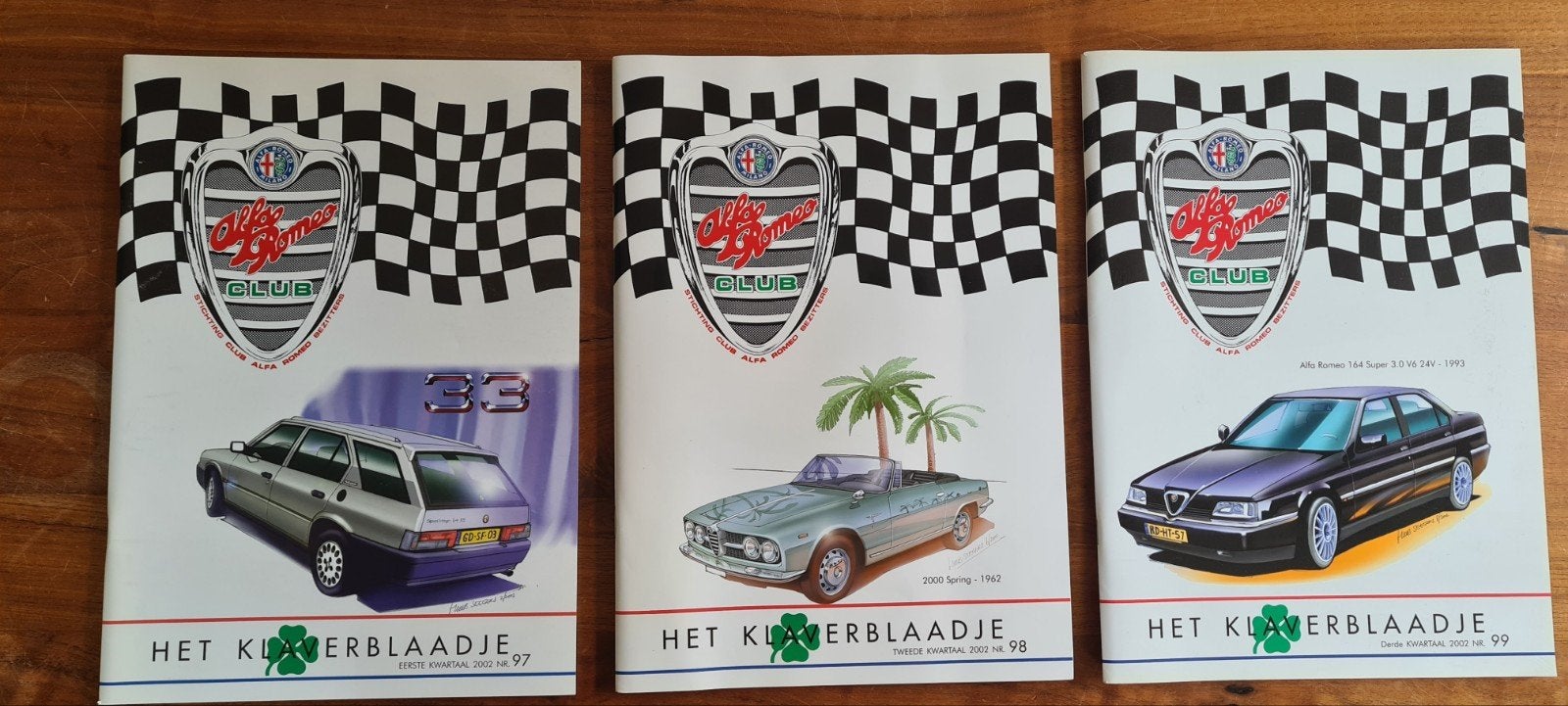 Het Klaverblaadje - Alfa Romeo Club (3 nummers), Ophalen of Verzenden, Gelezen, Alfa Romeo, Stichting Club Alfa Romeo Bezitters
