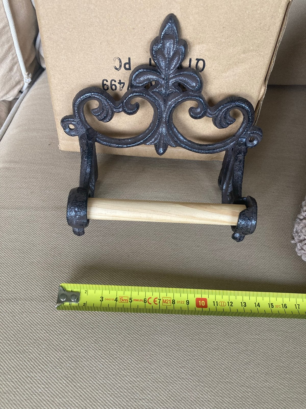 Decoratieve gietijzeren toiletrolhouder, Ophalen of Verzenden, Nieuw, Zwart, Handdoekenrek