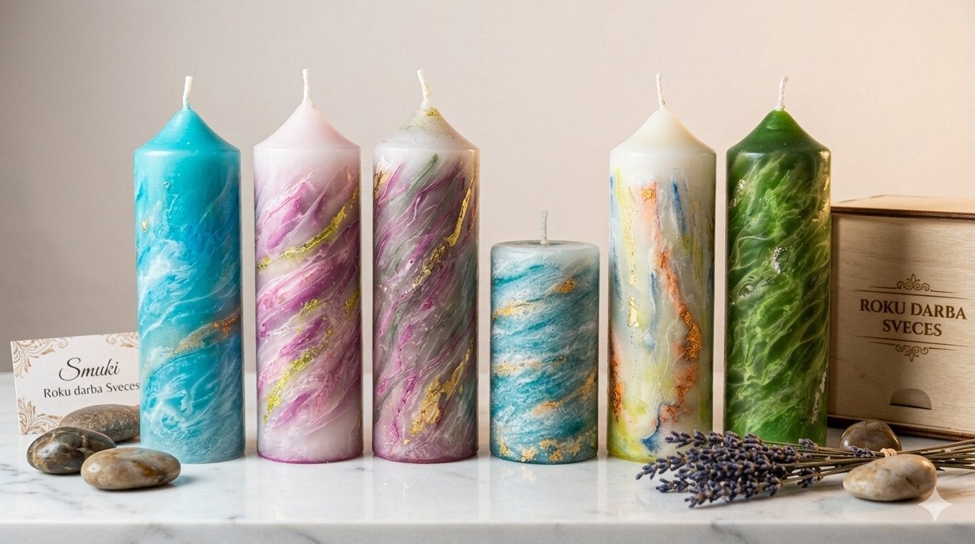 Decoratieve Handgemaakte Kaarsen - Diverse Kleuren, Overige materialen, Overige kleuren, Nieuw, Ophalen of Verzenden