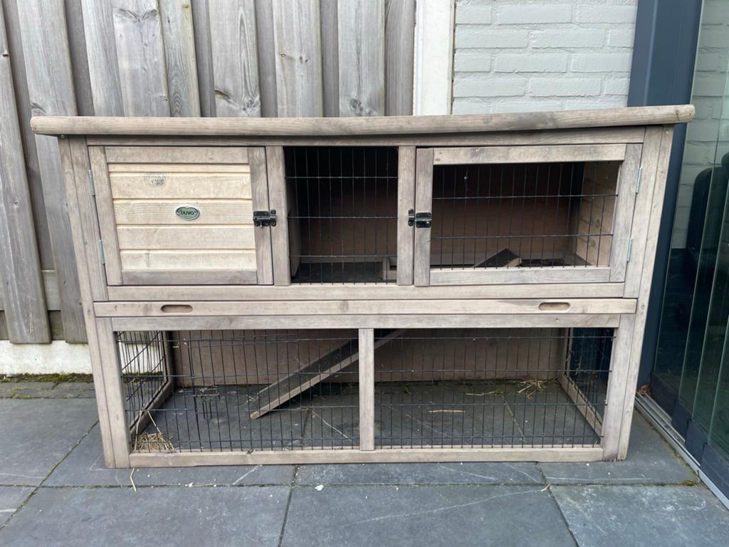Konijnenhok, Dieren en Toebehoren, Knaagdieren en Konijnen | Hokken en Kooien, Ophalen, 110 cm of meer, Zo goed als nieuw, 90 cm of meer