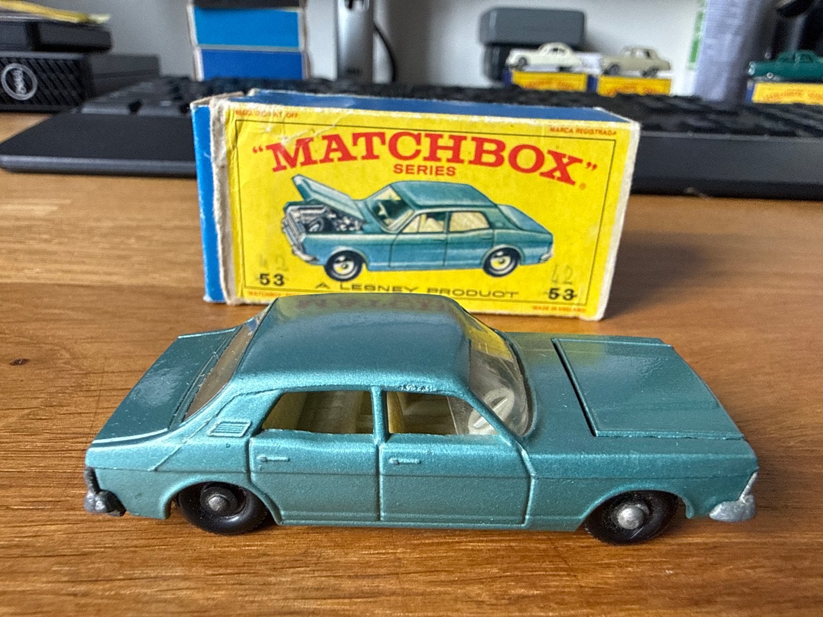 Matchbox lesney 53 Ford Zodiac MK IV met originele doos, Verzenden, Gebruikt, Auto