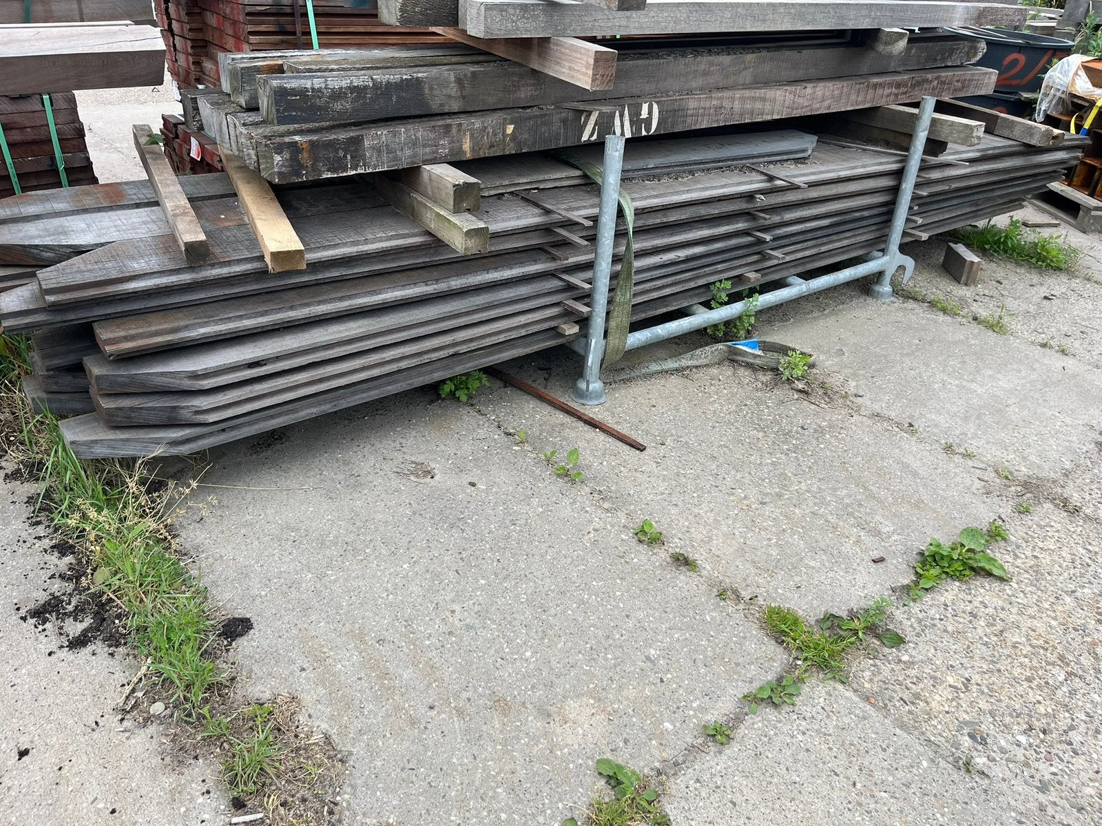 Hardhouten damwand planken 5 en 6 cm dik (gebruikt)., Ophalen, Gebruikt, Overige typen, Overige houtsoorten