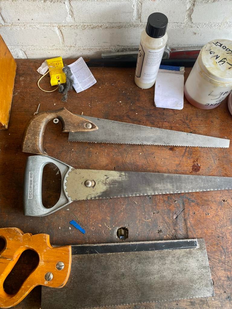 Vintage Zagen: Kapzaag, Schrobzaag, Multizaag (Eclipse 66), Antiek en Kunst, Antiek | Gereedschap en Instrumenten, Ophalen of Verzenden