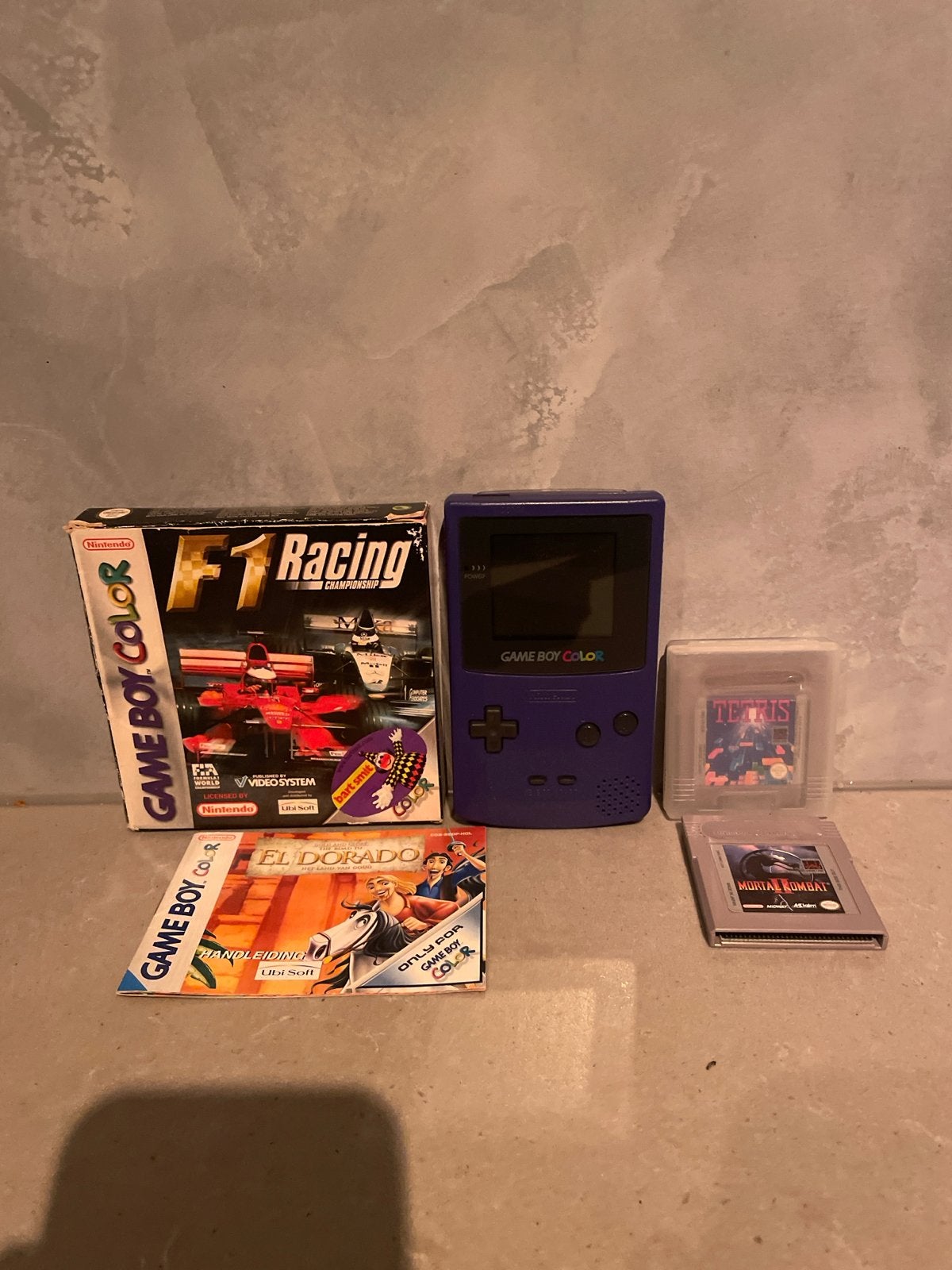 Nintendo Game Boy Color met 4 spellen, Ophalen of Verzenden, Zo goed als nieuw, Game Boy Color