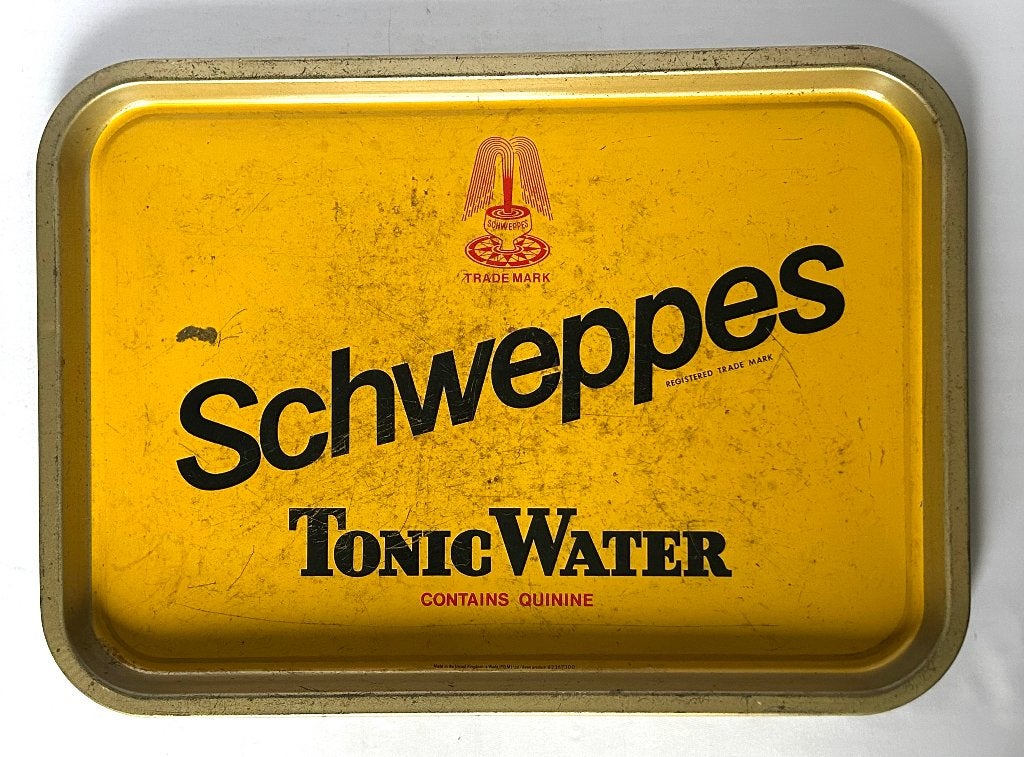 oud vintage dienblad plateau Schweppes, Ophalen of Verzenden, Rechthoekig, Hout