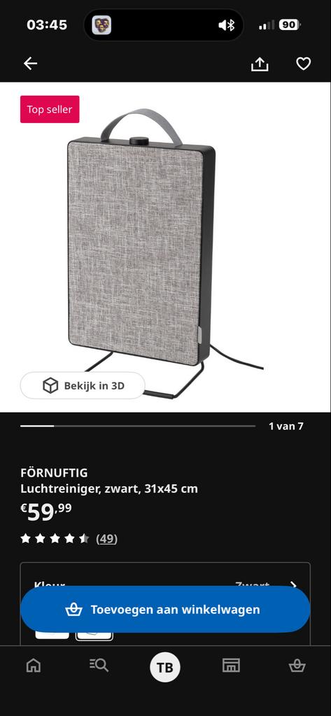 Nieuwe Luchtfilter/Luchtreiniger voor leefruimte (zonder ver, Ophalen, Nieuw, Luchtreiniger