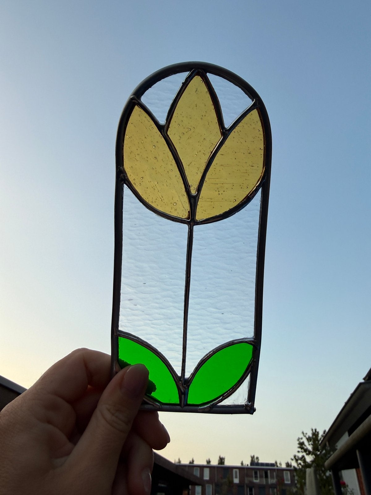 Glas in lood tiffany raamdecoratie, Ophalen of Verzenden, Zo goed als nieuw, Meerkleurig, Glas