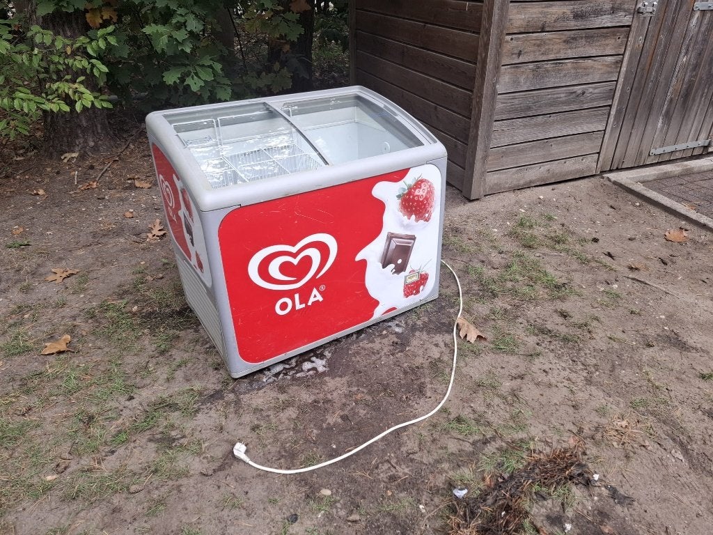 IJSBAK ola voor ijsverkoop, Vrieskist, Gebruikt, Vrijstaand, 90 cm of meer